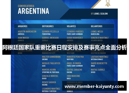 阿根廷国家队重要比赛日程安排及赛事亮点全面分析 阿根廷国家队重要比赛日程安排及赛事亮点全面分析