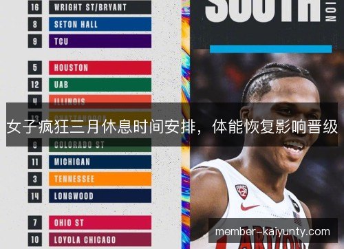女子疯狂三月休息时间安排,体能恢复影响晋级 女子疯狂三月休息时间安排,体能恢复影响晋级